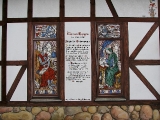 Wandbild der Burg Falkensteiner Bleiglasfenster